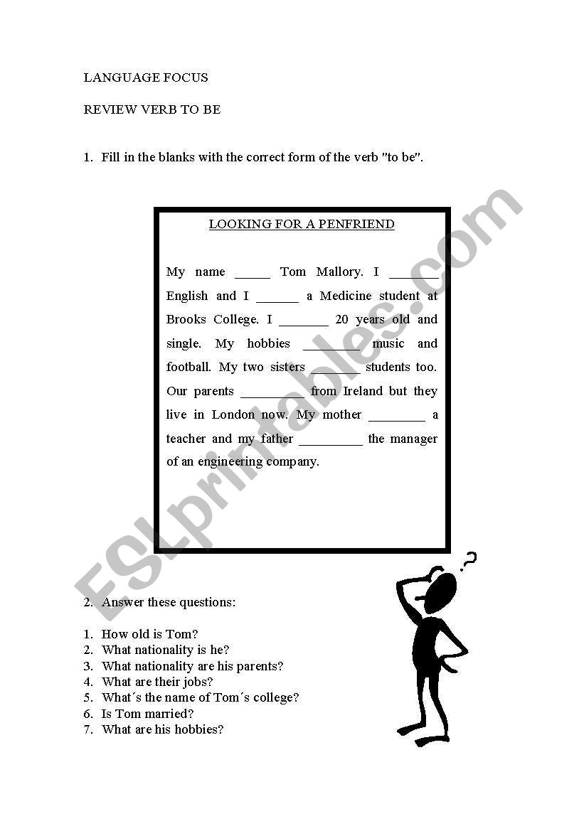 to be- review worksheet