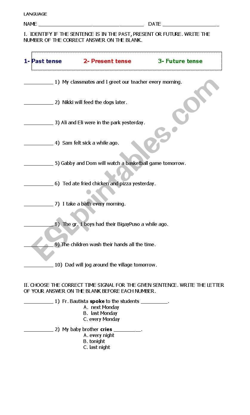 MIXED TENSES: PAST TENSE, PRESENT TENSE, FUTURE TENSE