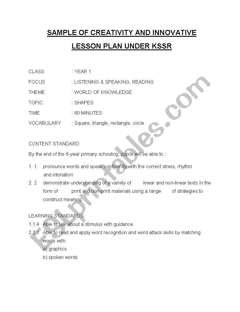 directions worksheet