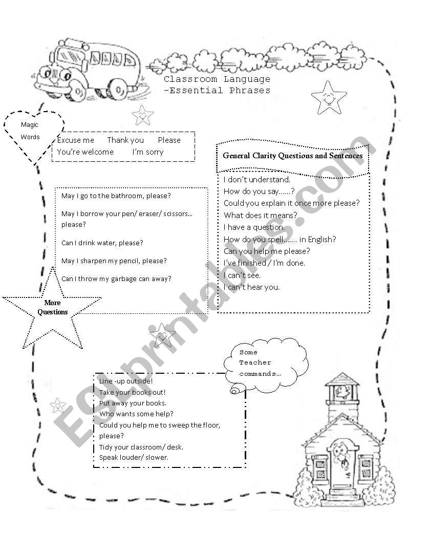 Classroom Expressions worksheet
