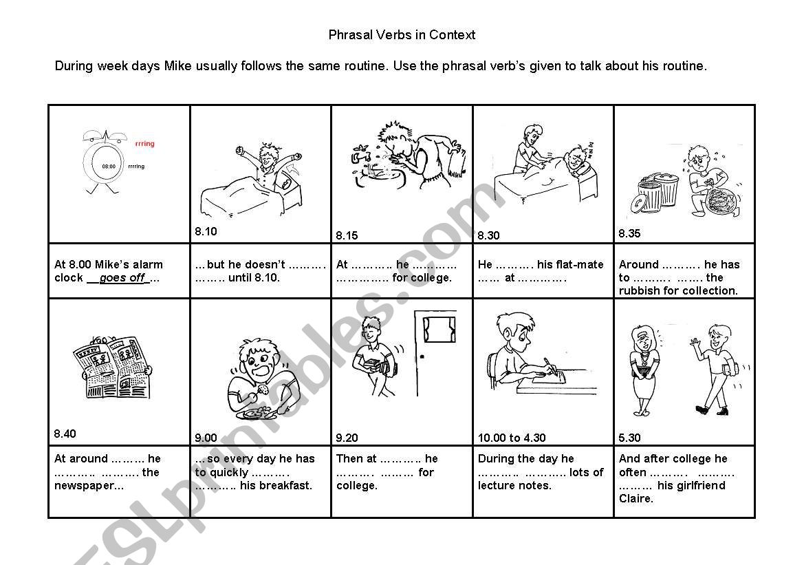 Phrasal verbs about Daily Routines 