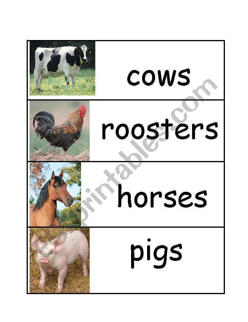 farm animal wordwall worksheet