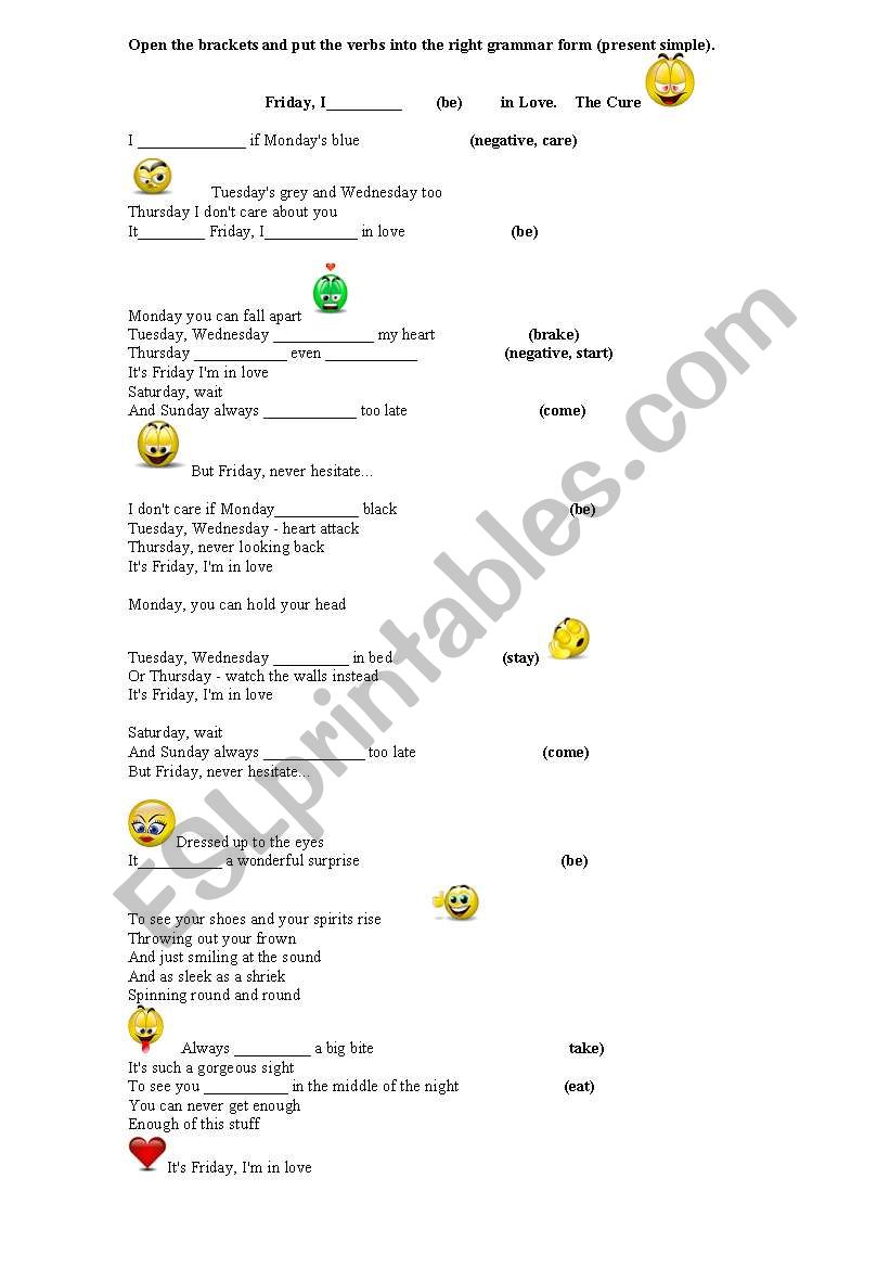 I´m in Love worksheet