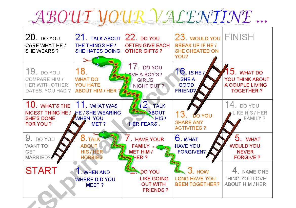 Snakes and ladders n 7 : Valentines day
