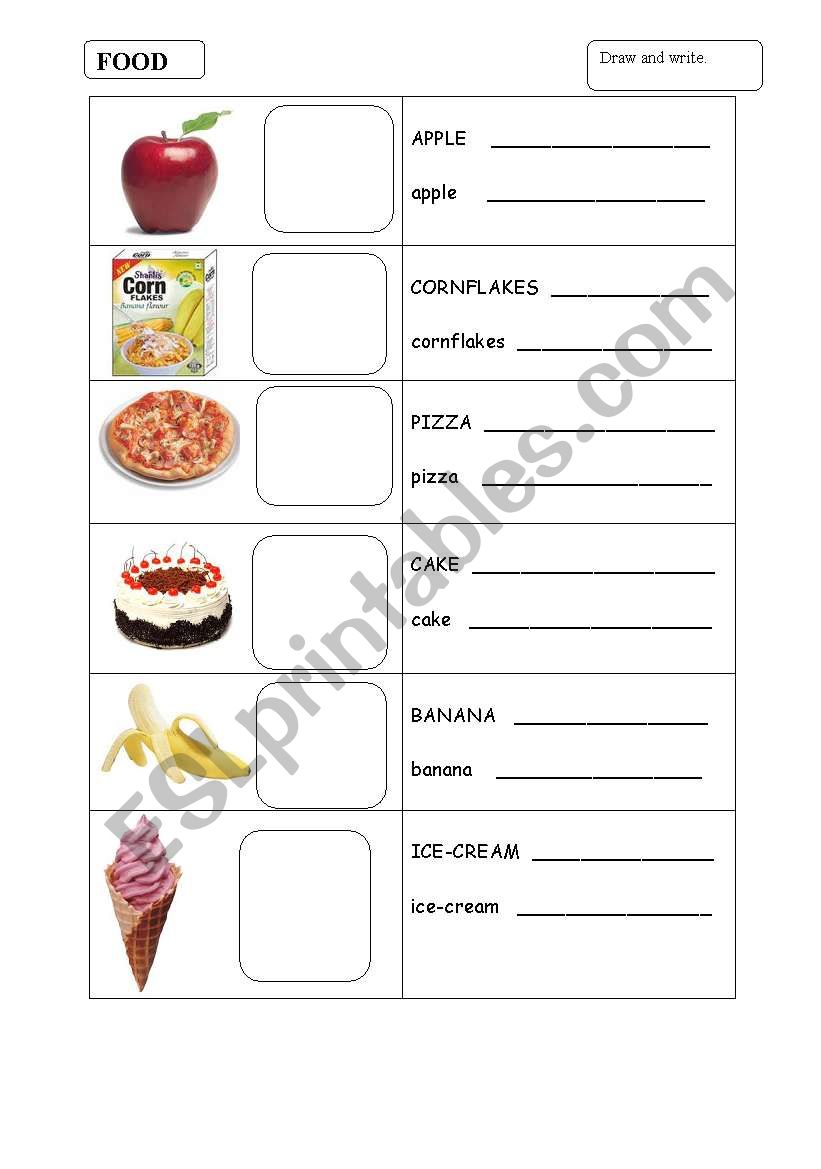 Food worksheet