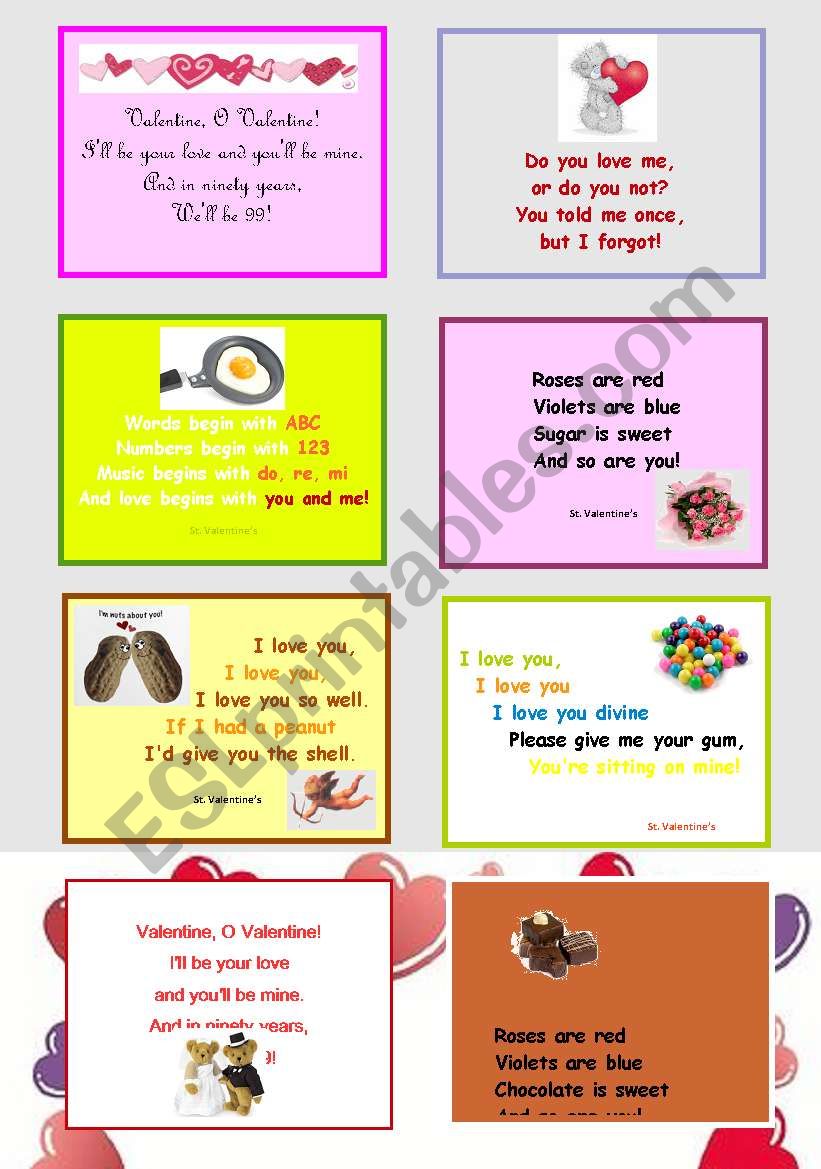 Valentines fun poems for kids