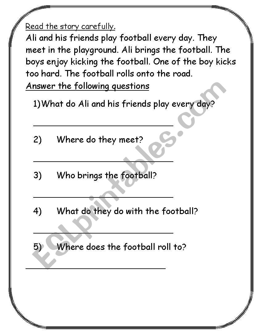 Reading comprehension part 4 worksheet