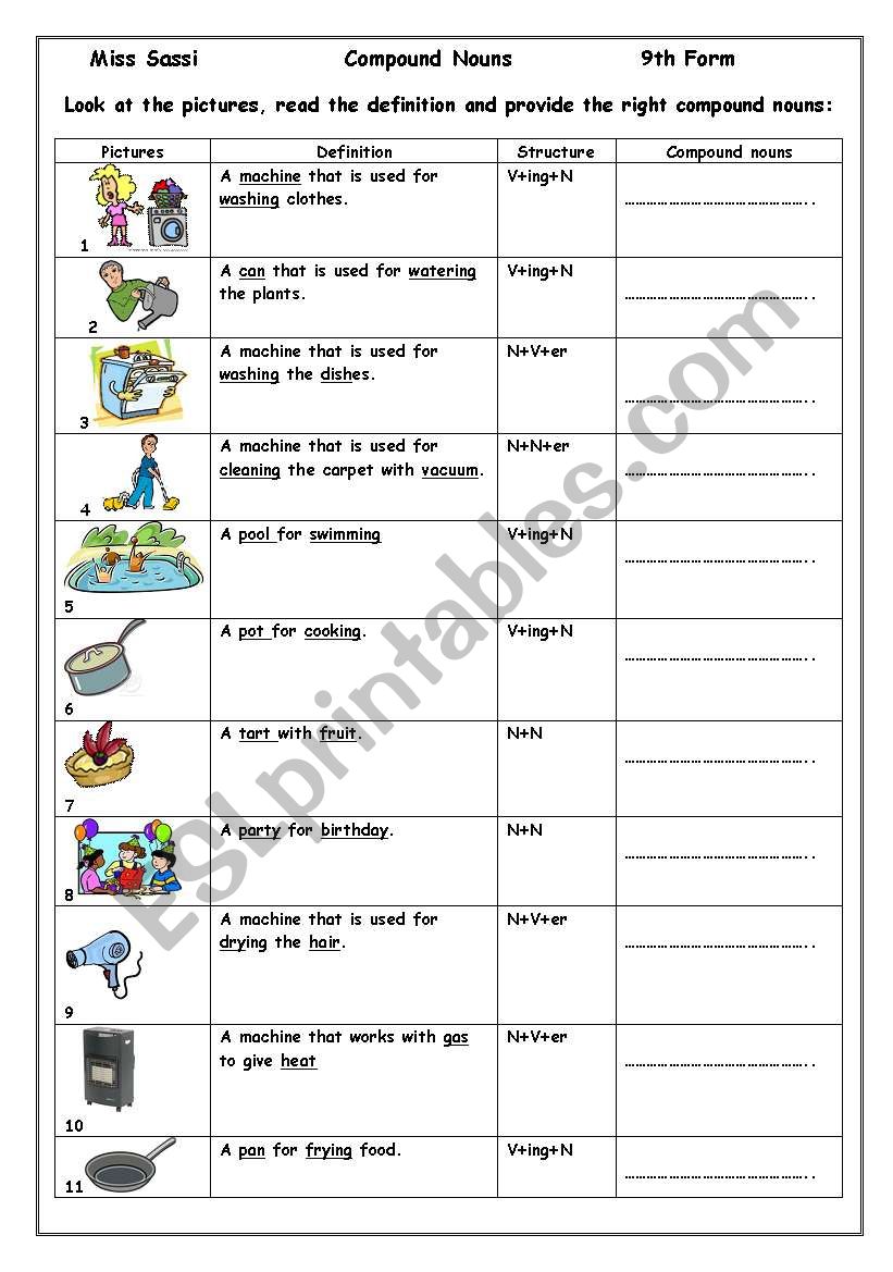 compound-nouns-esl-worksheet-by-elle81