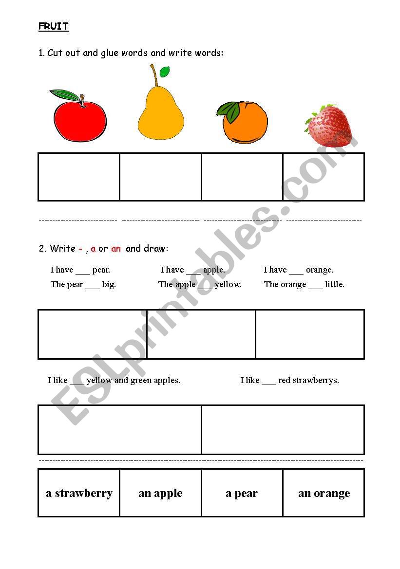 Fruit worksheet