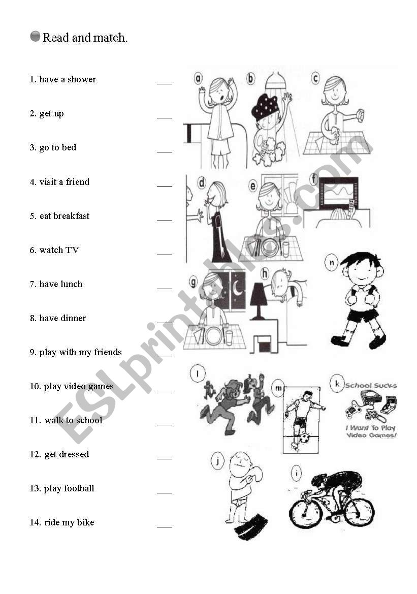 series of activities worksheet