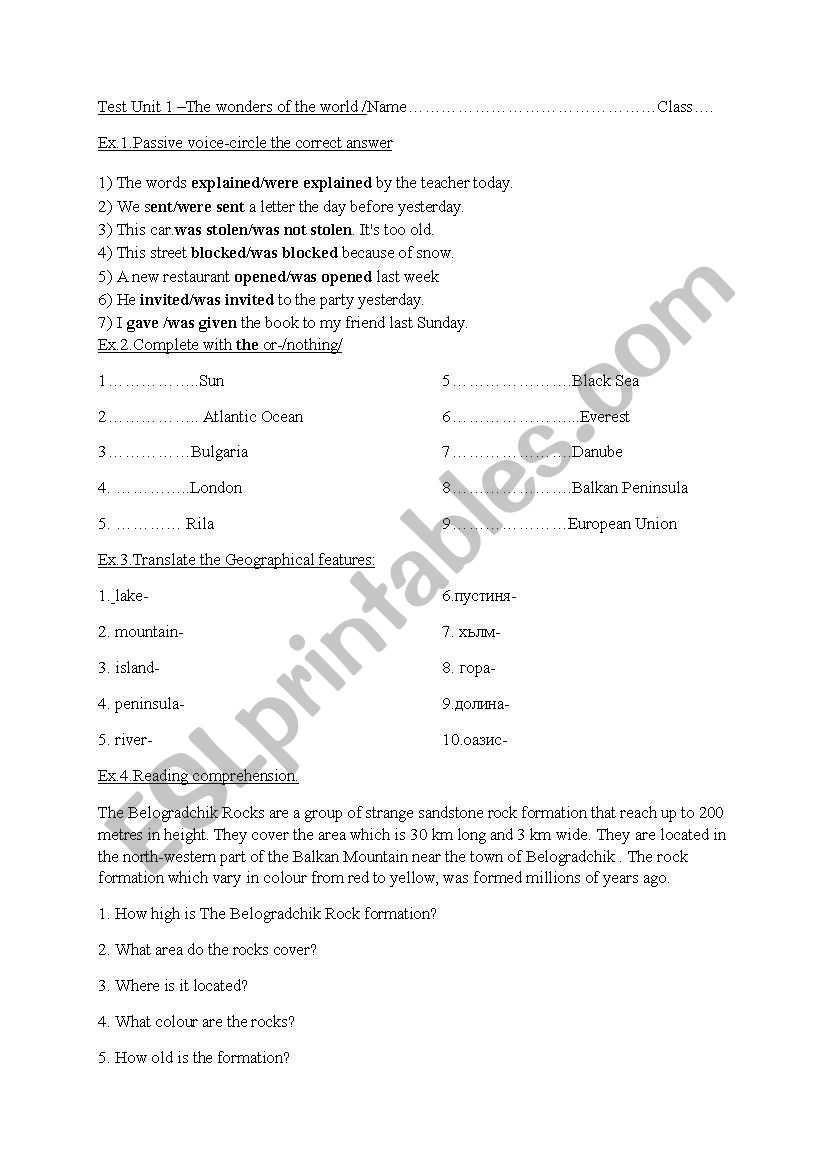 Hello-8 th grade worksheet