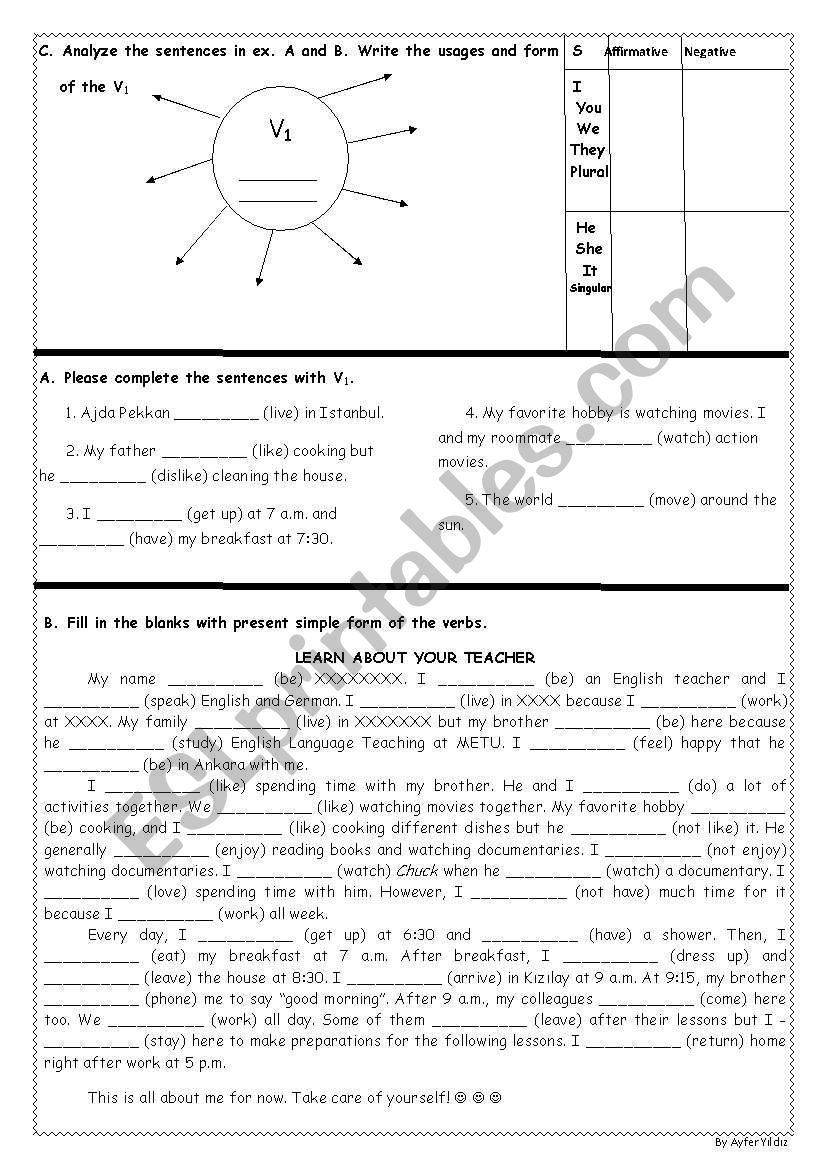 present simple worksheet