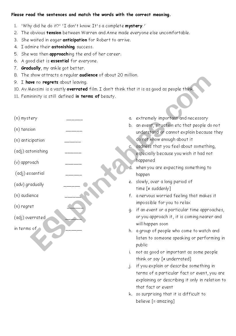 vocabpool worksheet