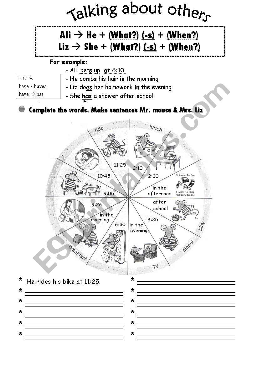 series of activities worksheet