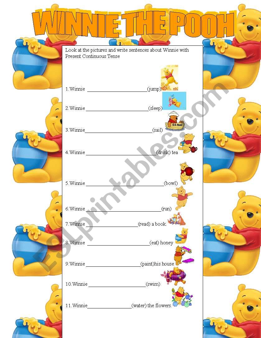 Winnie the pooh present continuous