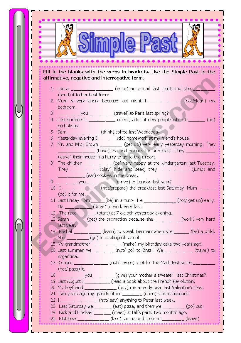 Simple Past  worksheet