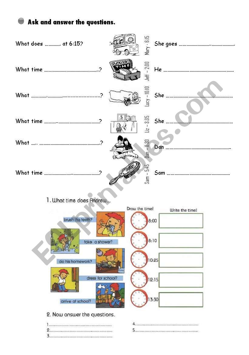 series of activities worksheet