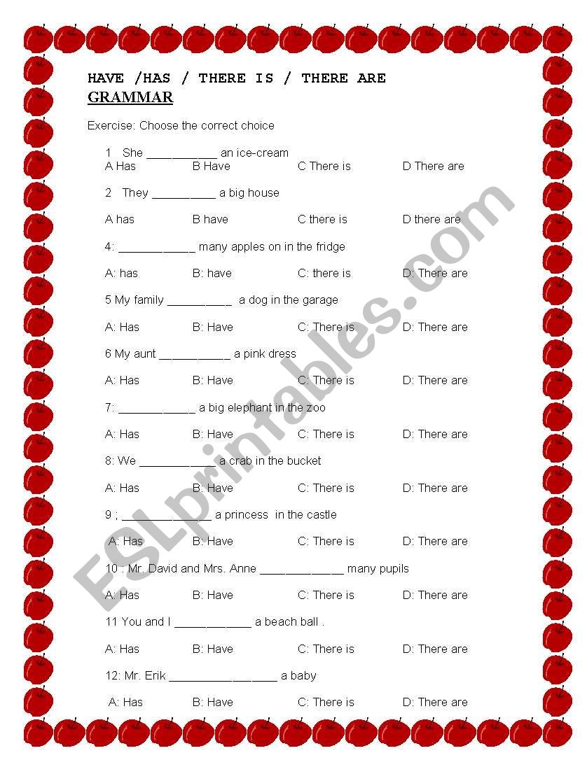  FUN EXERCISE worksheet