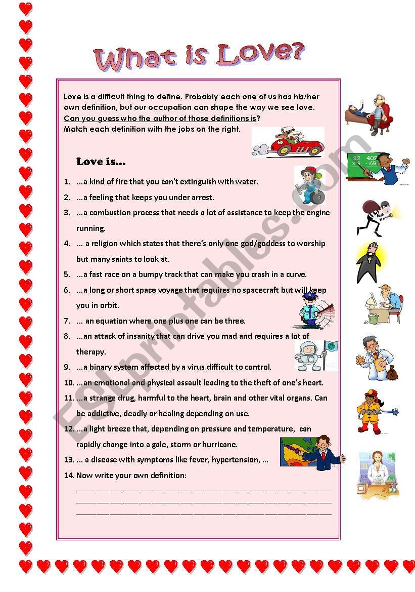 Love is... worksheet