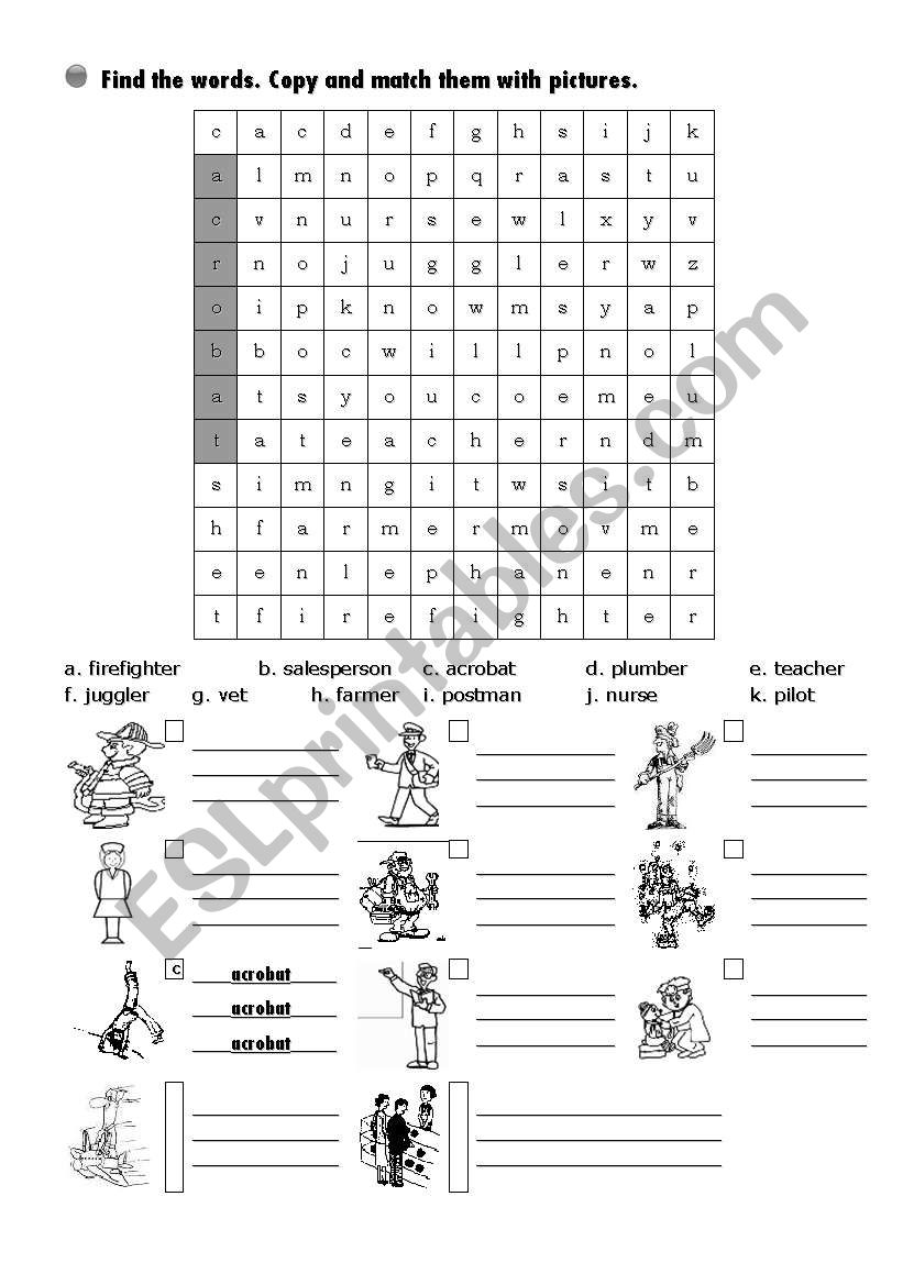 series of activities  worksheet