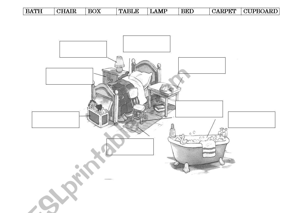 Match the pictures with names. Furniture