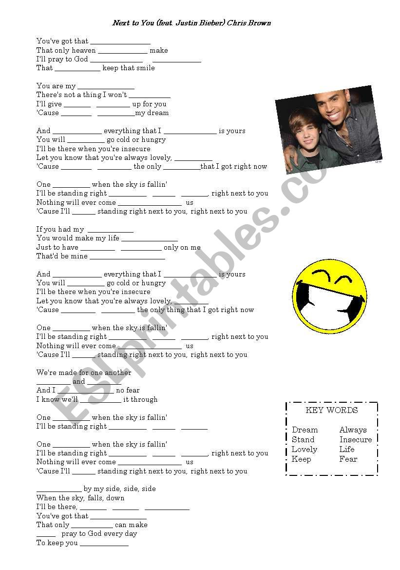 Next to you worksheet