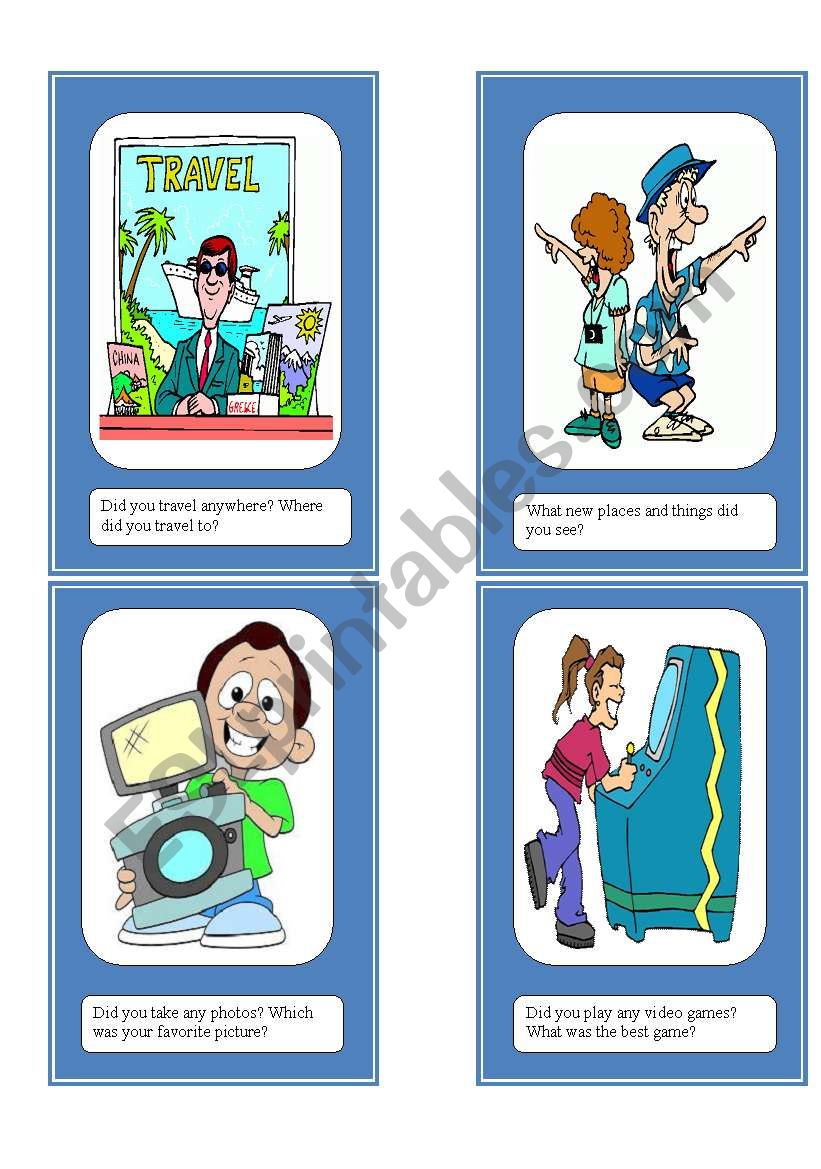 After midyear vacation speaking cards (set 2 of 2)