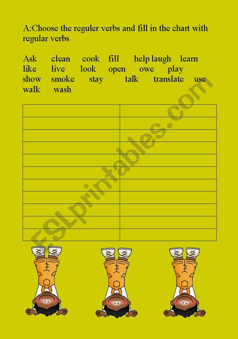 Regular Verbs worksheet