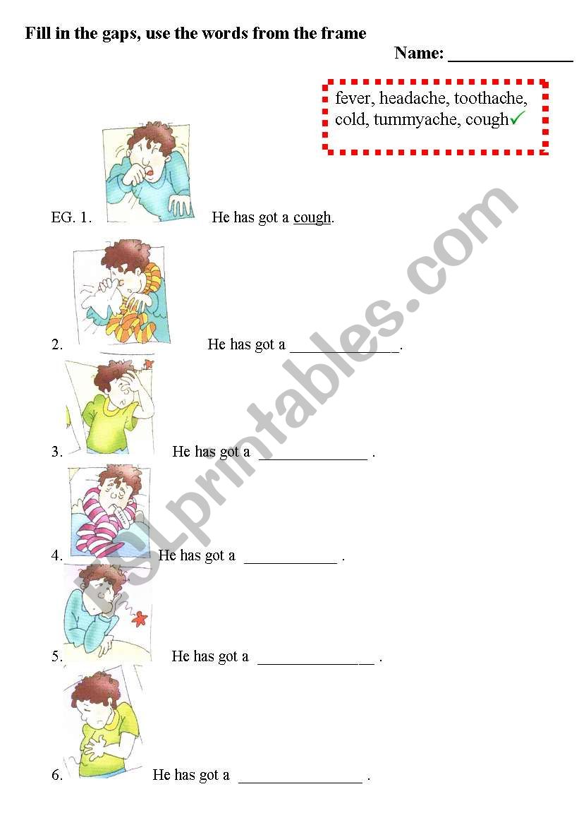 Health worksheet