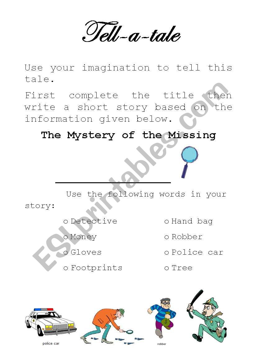 Tell-a-tale _Project worksheet