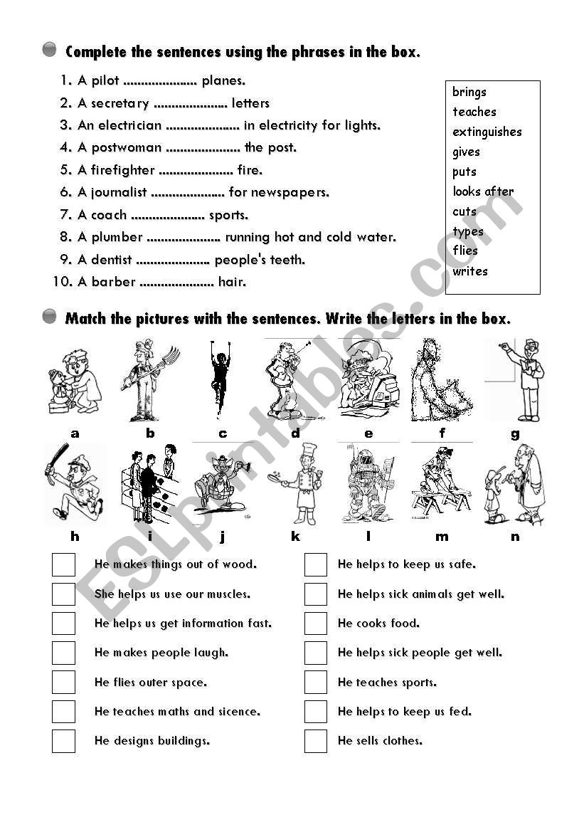 series of activities  worksheet