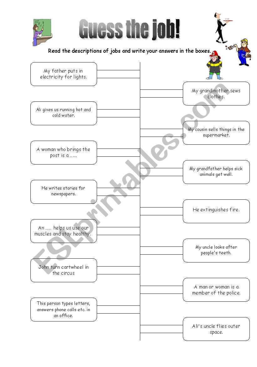 series of activities worksheet