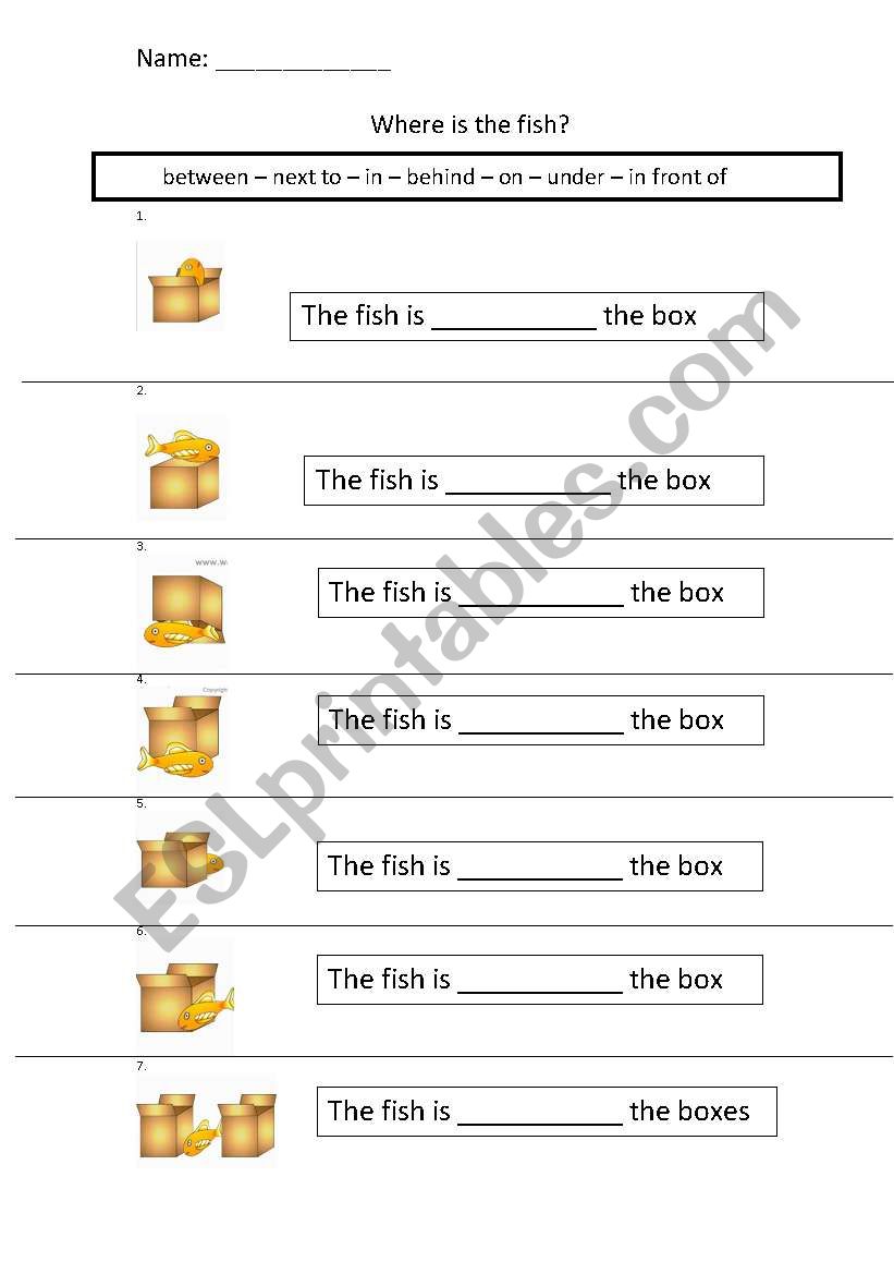 Prepositions  worksheet