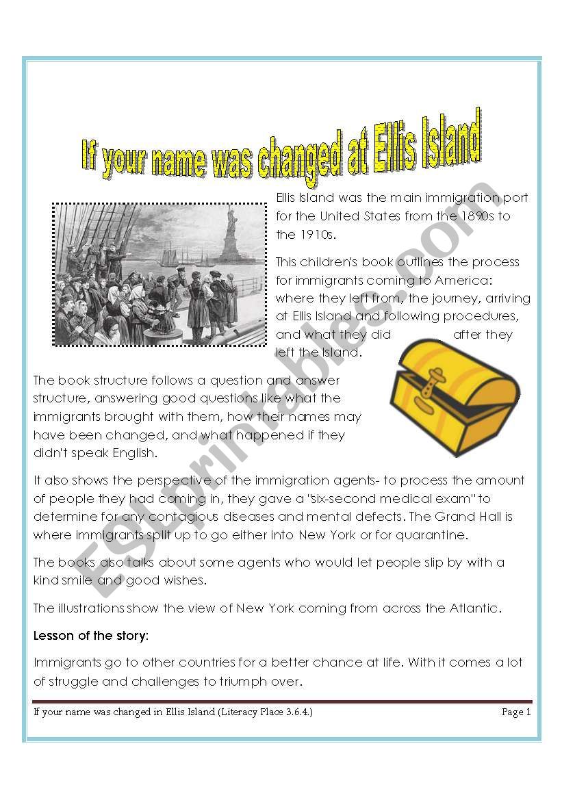 IF YOUR NAME WAS CHANGED IN ELLIS ISLAND-READING COMPREHENSION