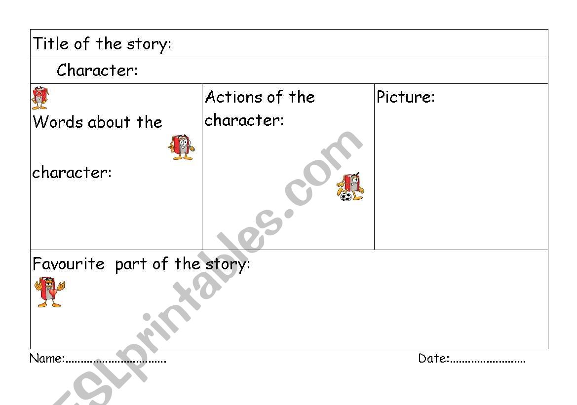 Easy Character Study worksheet