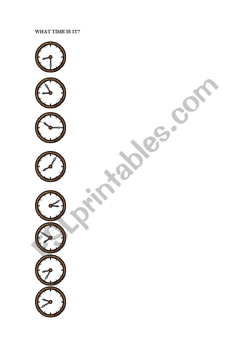 What time is it? worksheet