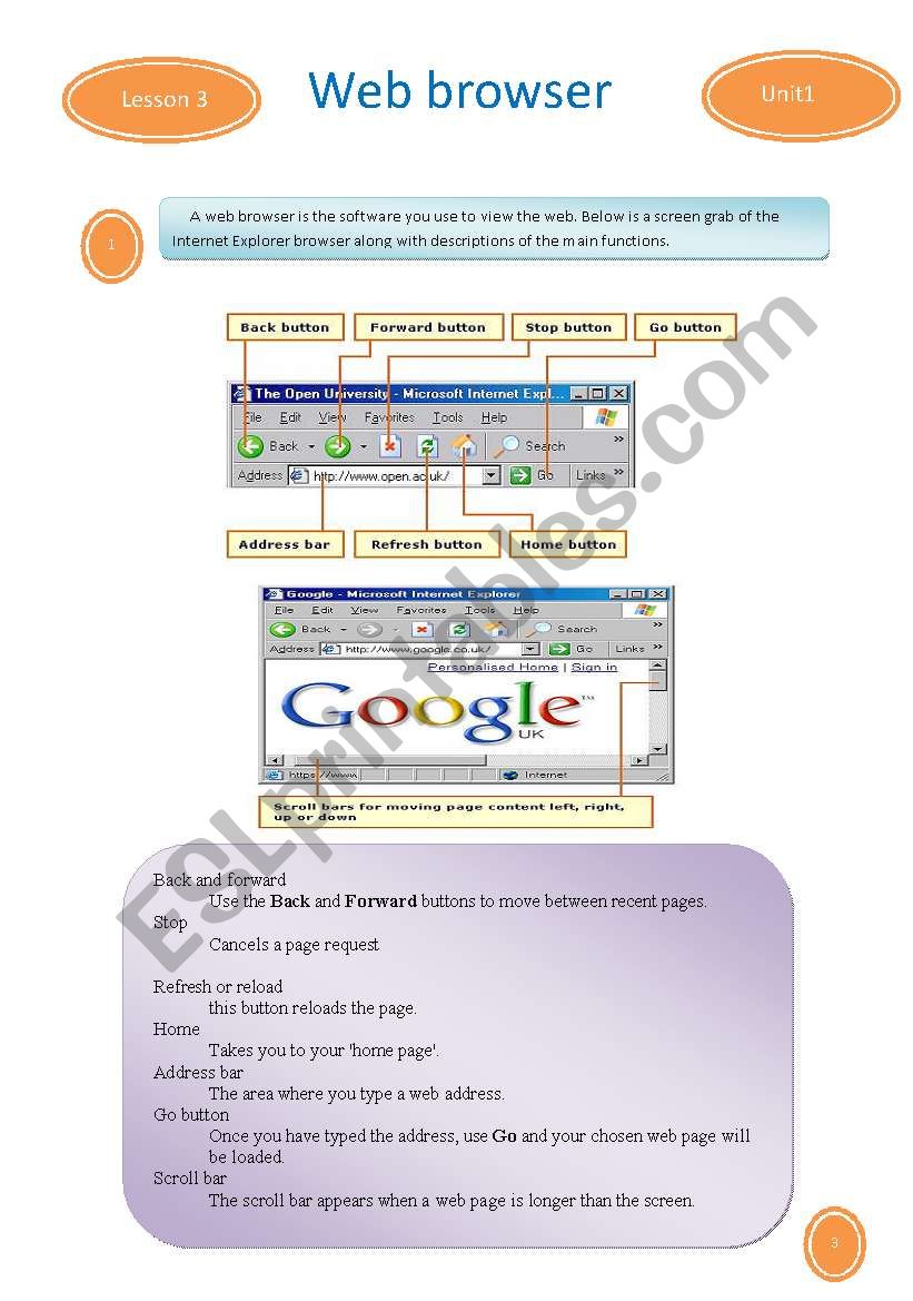 Browser worksheet