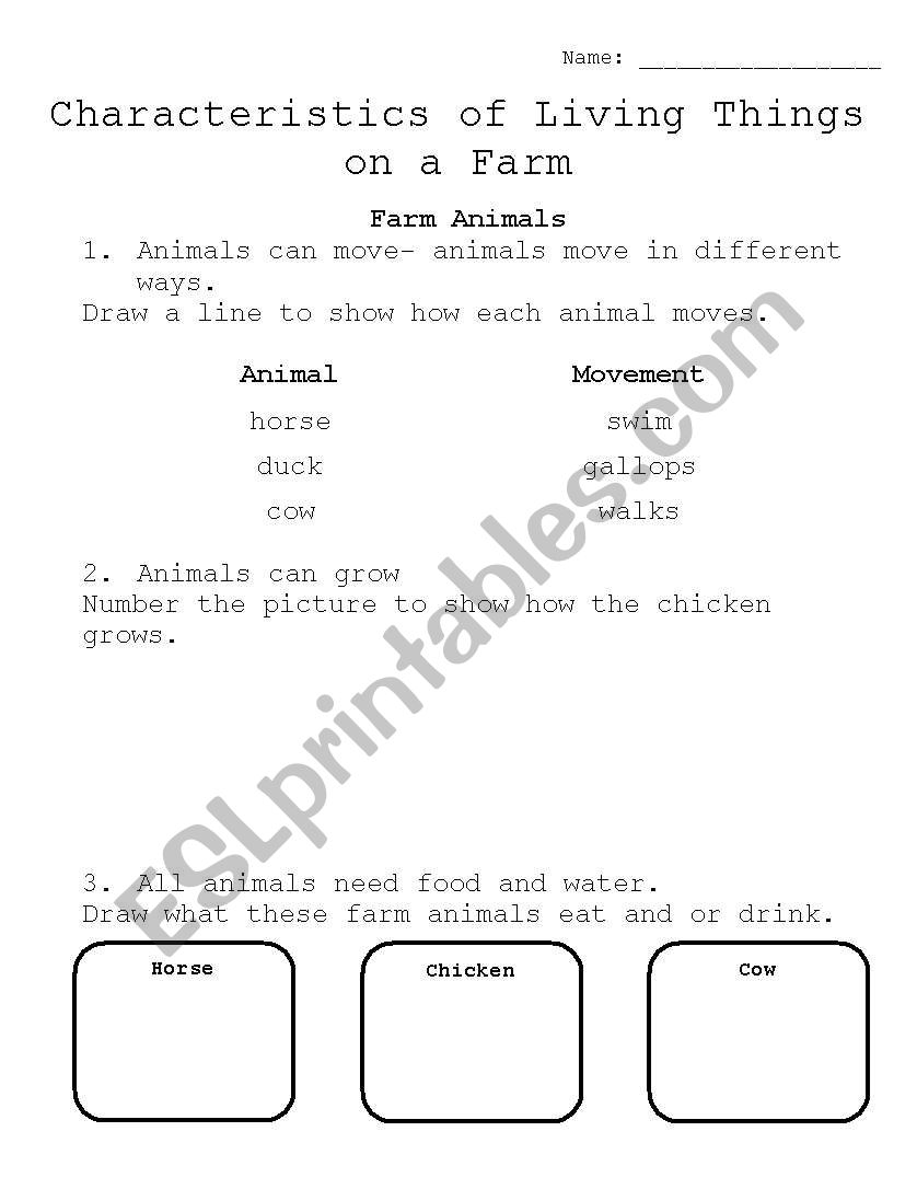 Farm Animals worksheet