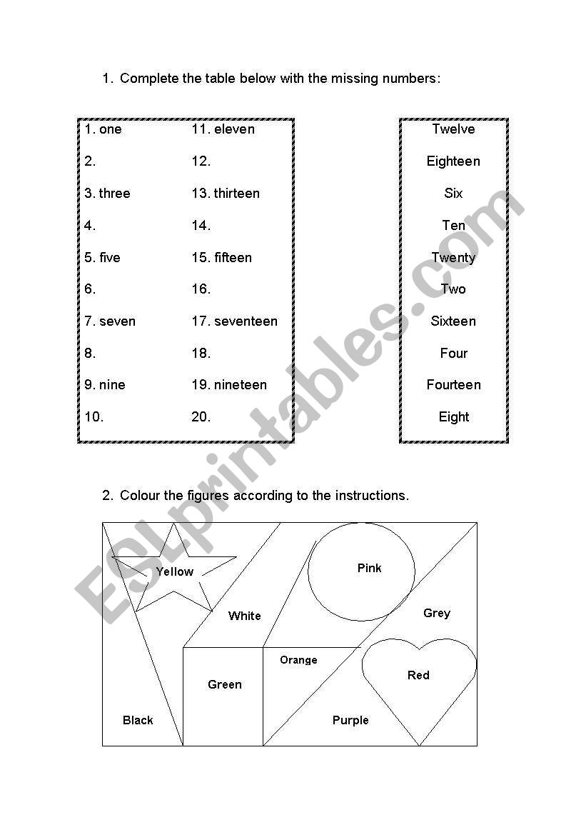 revision worsheet worksheet
