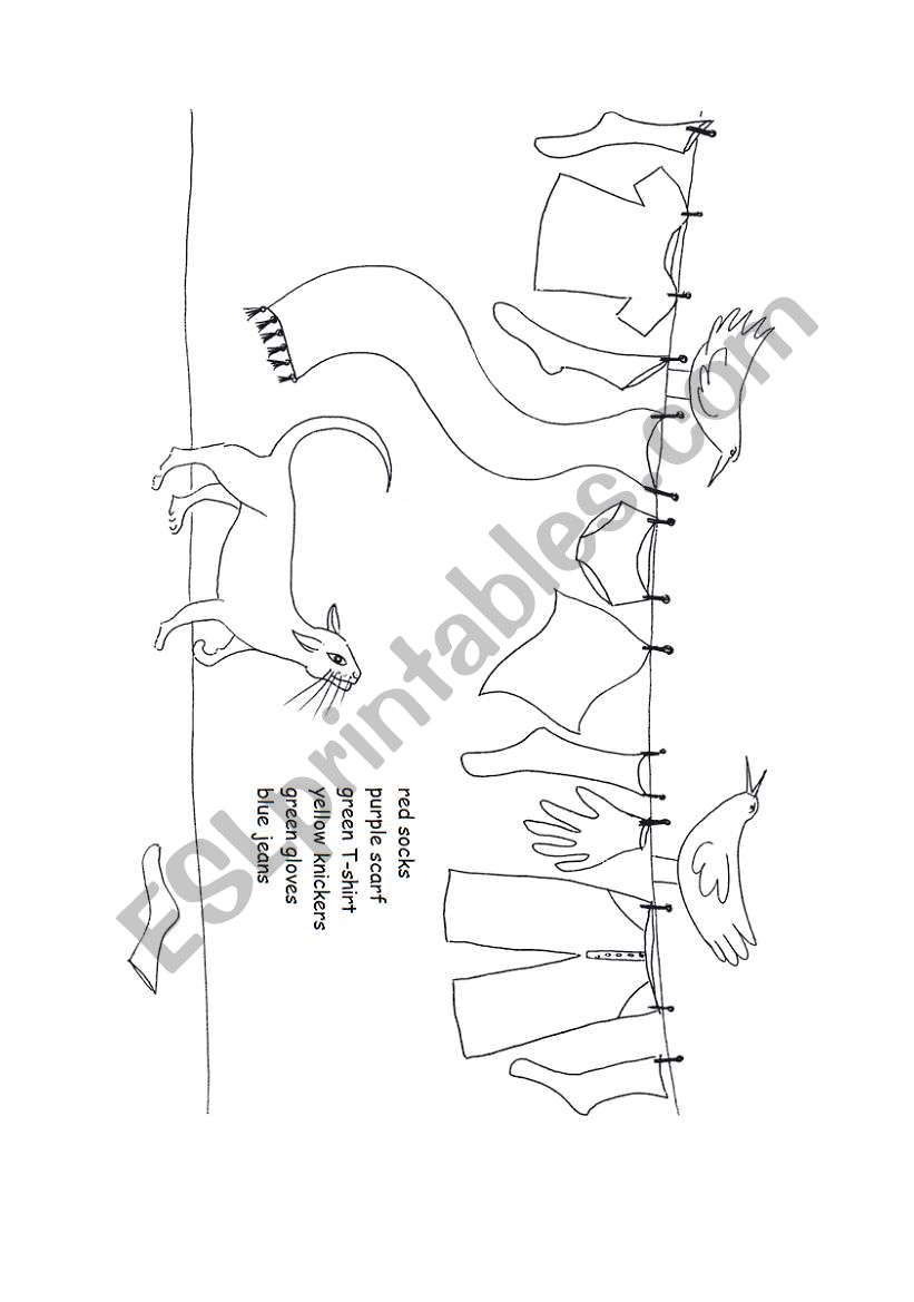 Clothes and colours worksheet