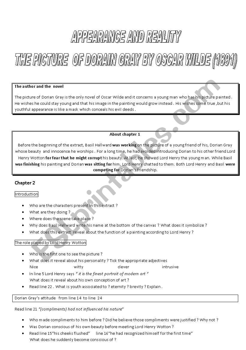 OSCAR WILD  worksheet
