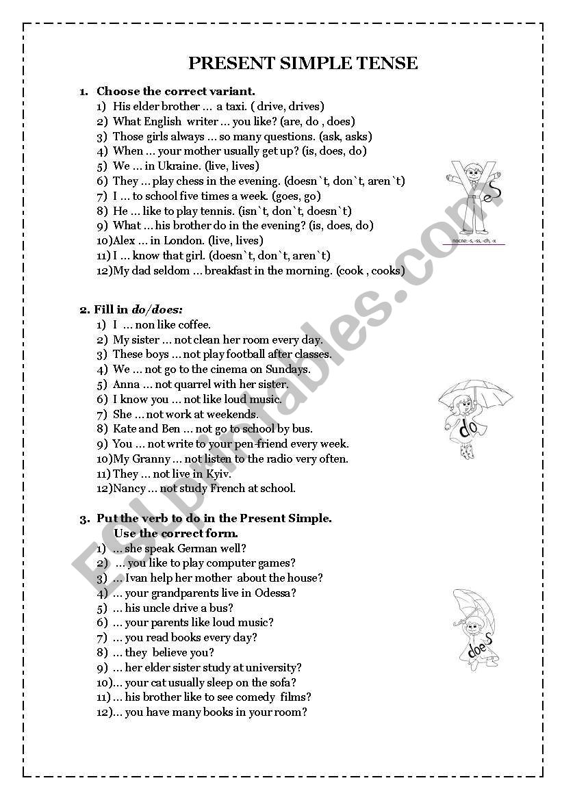 Present Simple Tense worksheet