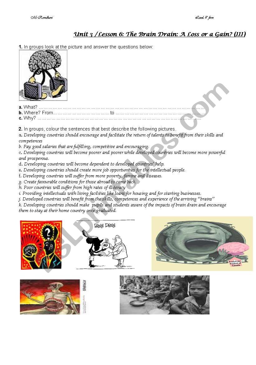 brain drain 2 worksheet