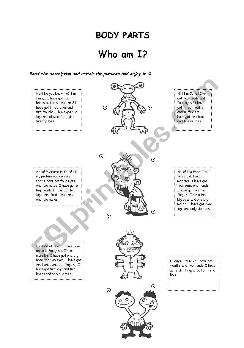 Body Parts worksheet