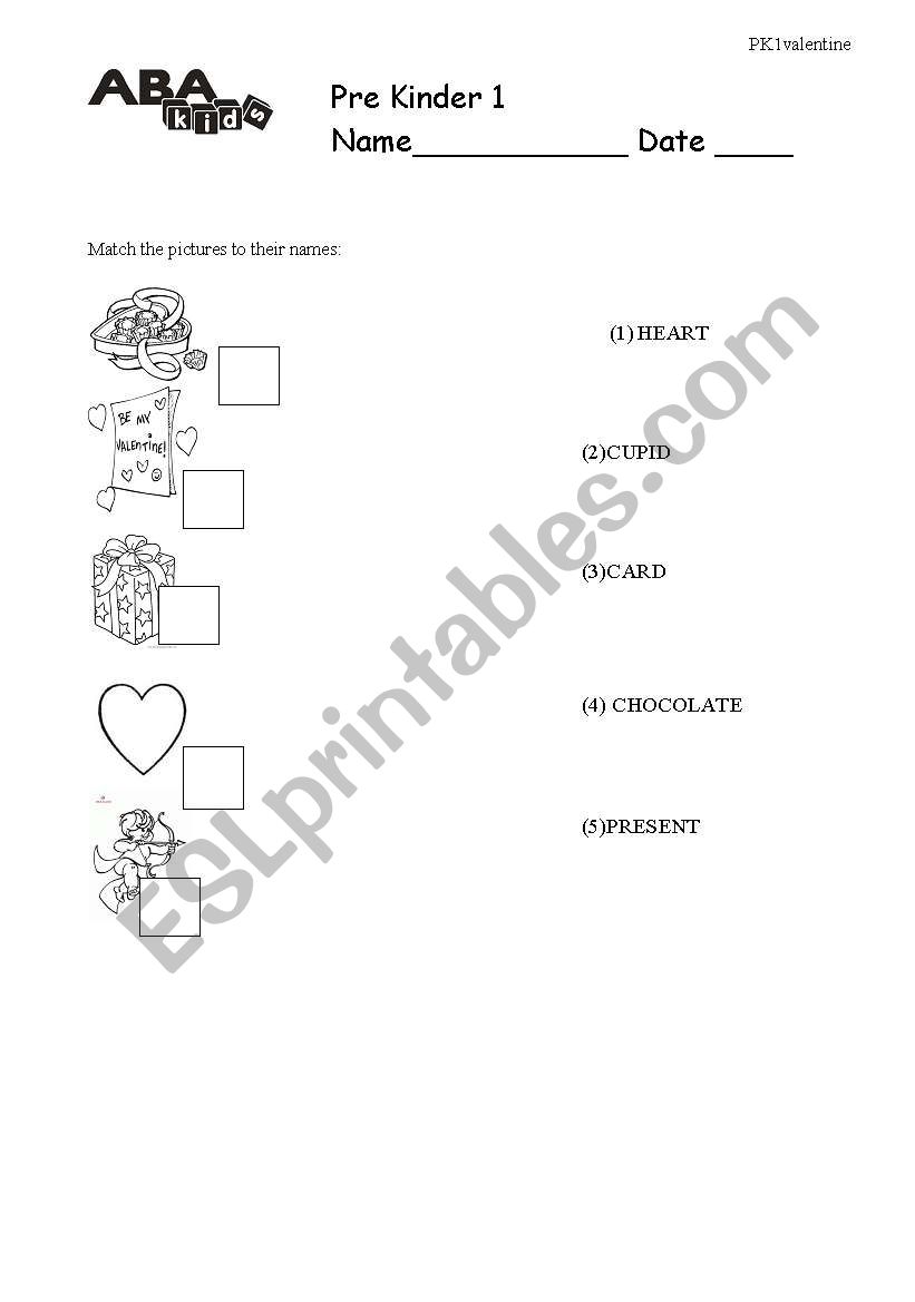 valentines worksheet