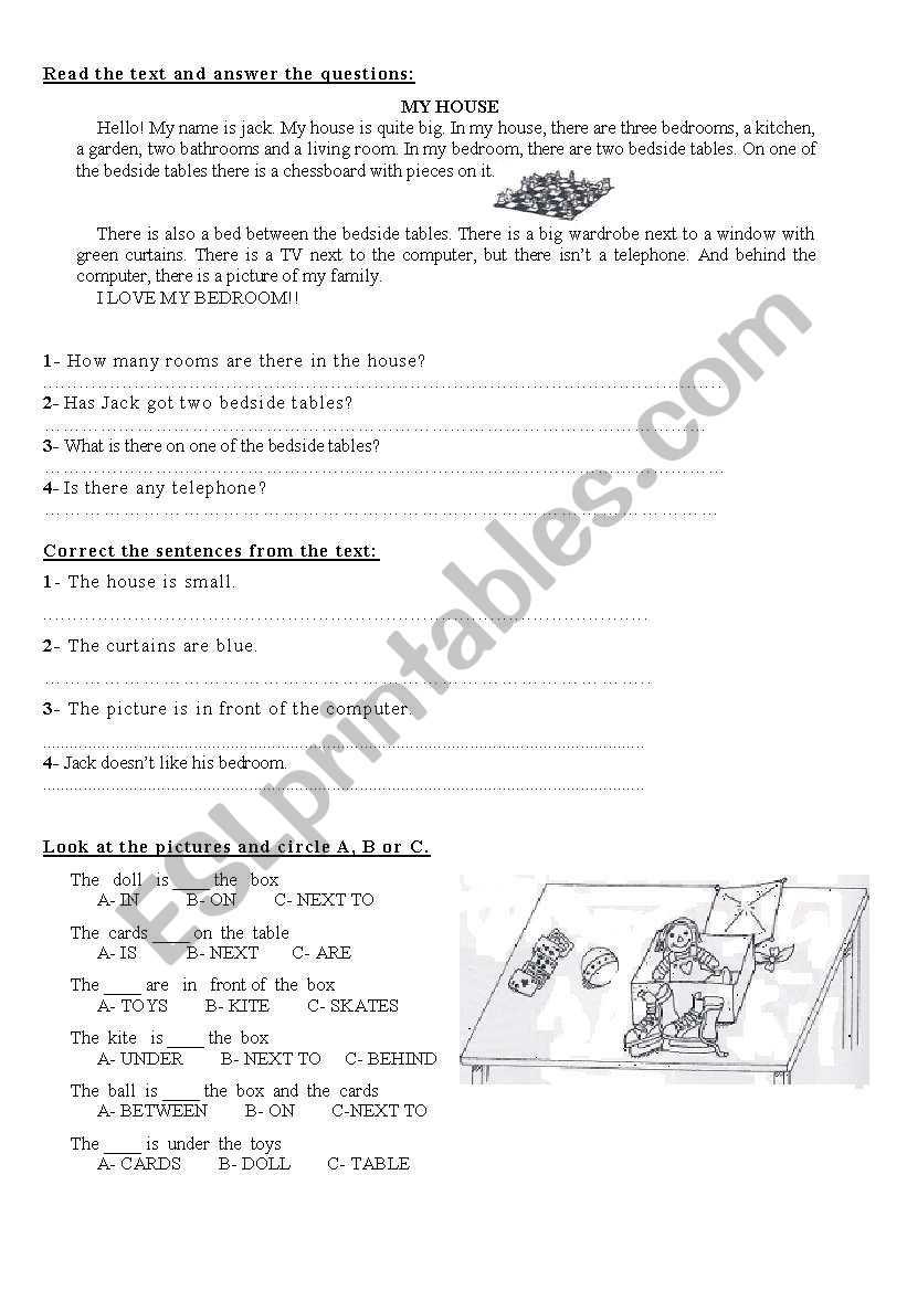 Jacks house worksheet