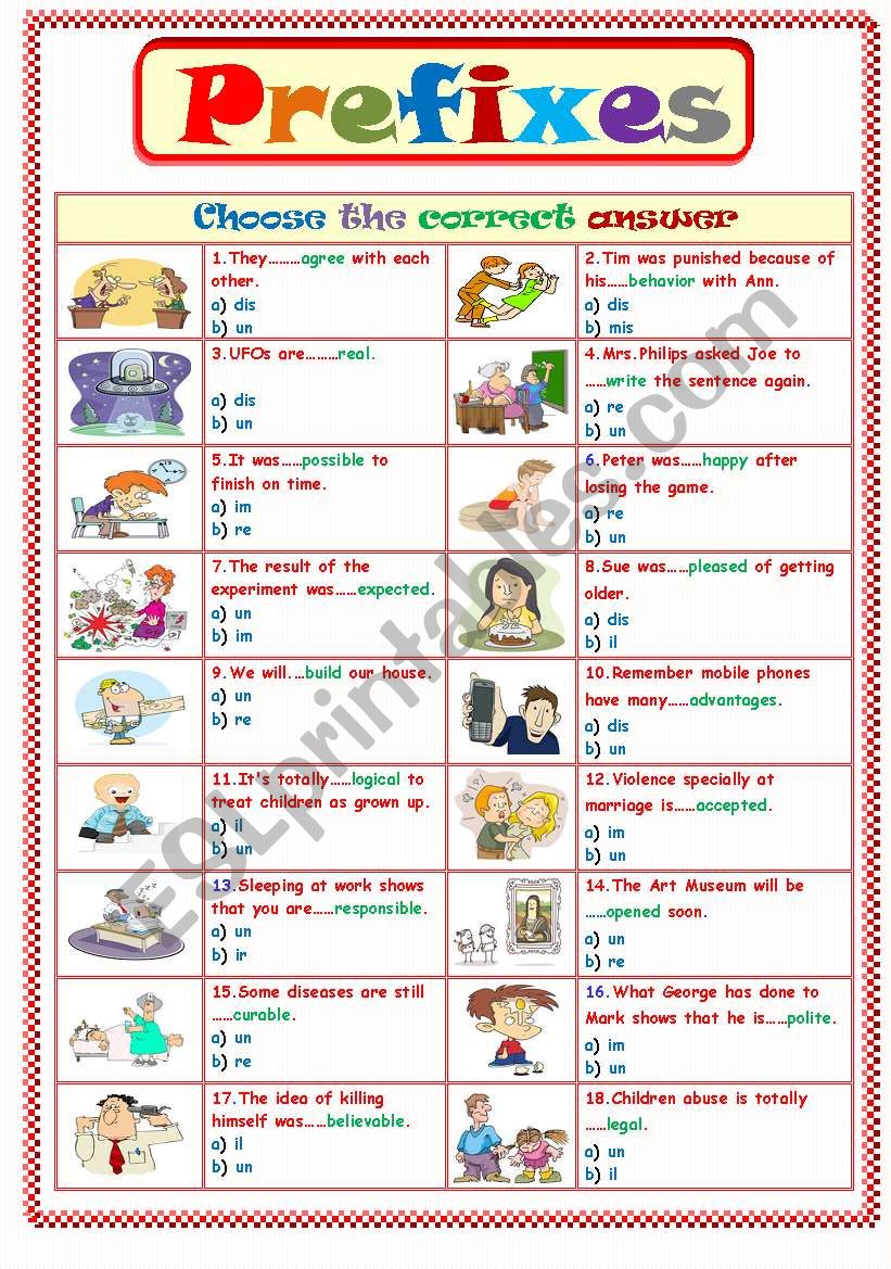 Prefixes...Choose the correct answer