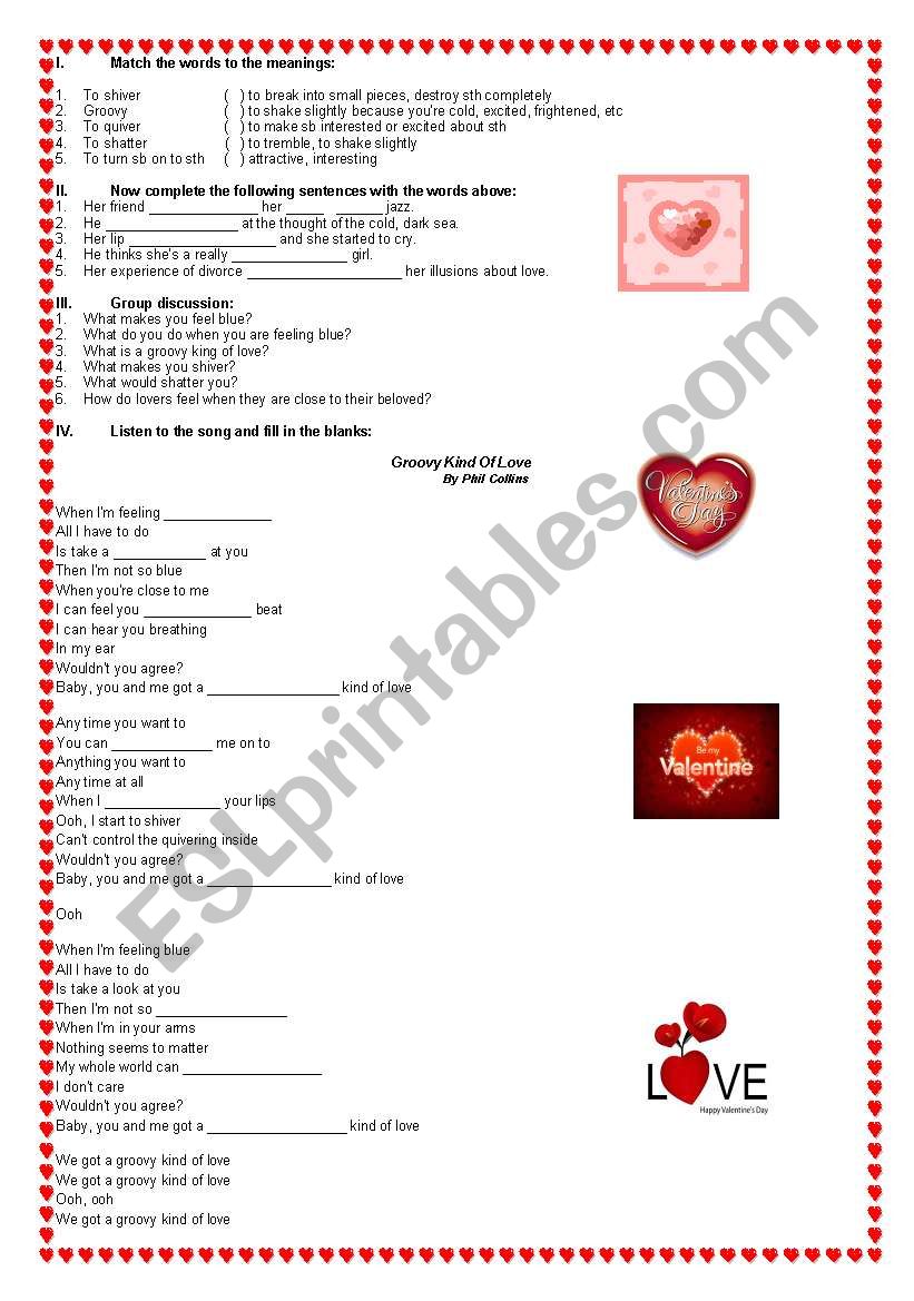 song a groovy kind of love worksheet