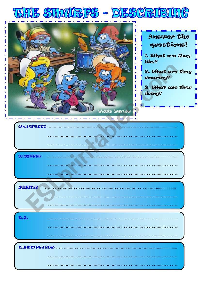 SMURFS worksheet