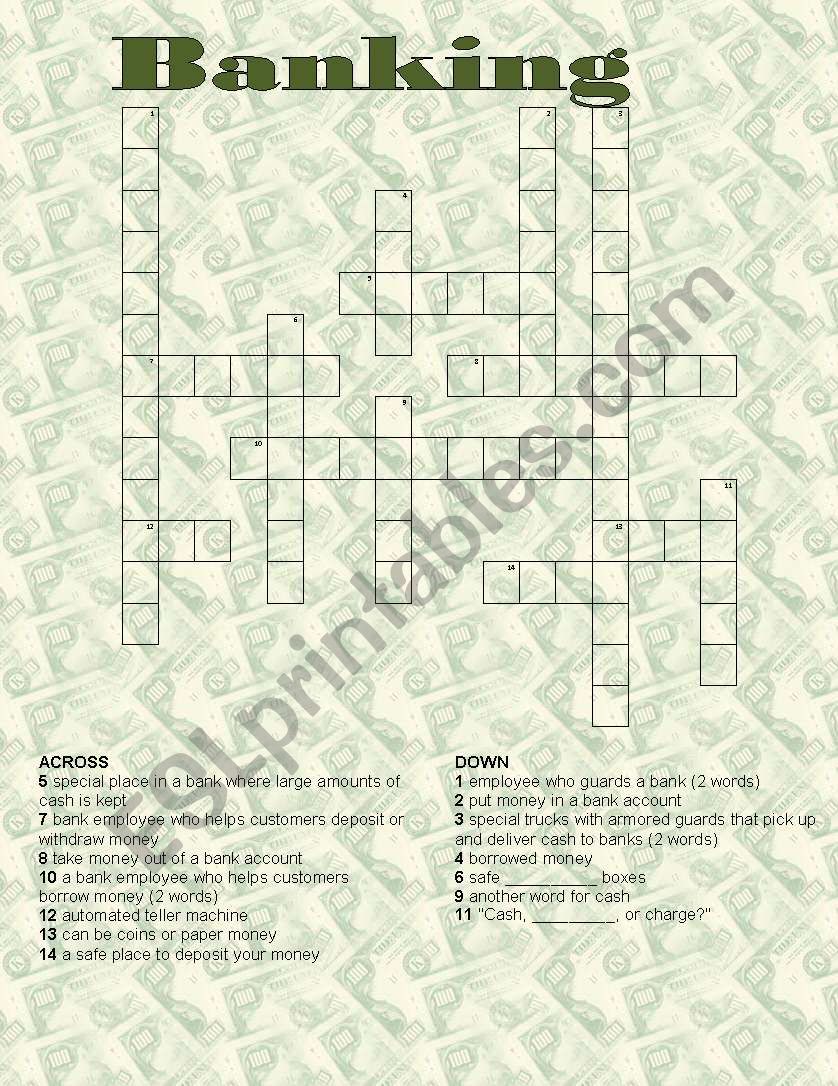 Banking worksheet